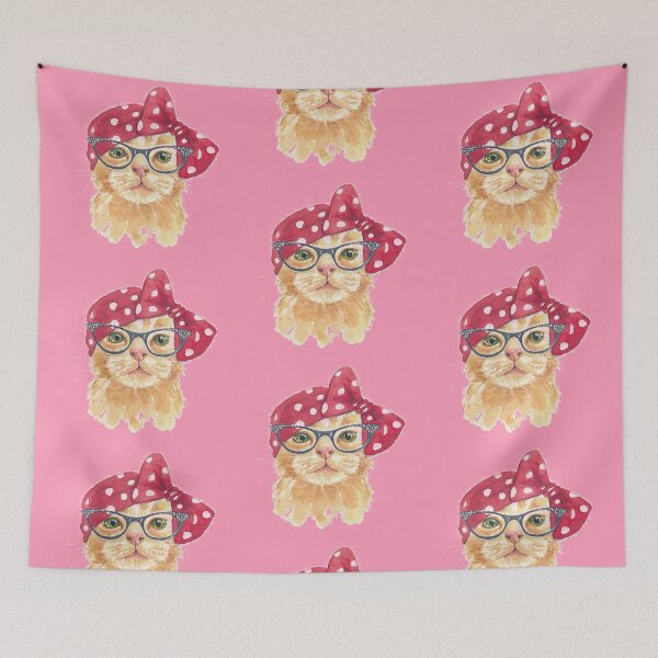 Item preview, Cat Wearing Eyeglasses Illustration designed and sold by KawaiiGlobal.