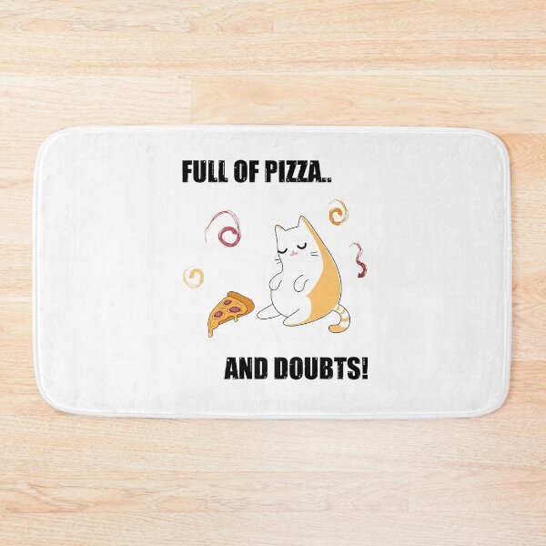 Item preview, Full of pizza and doubts, fat chonky cute cat eating pizza slices a lot  designed and sold by SGS-.