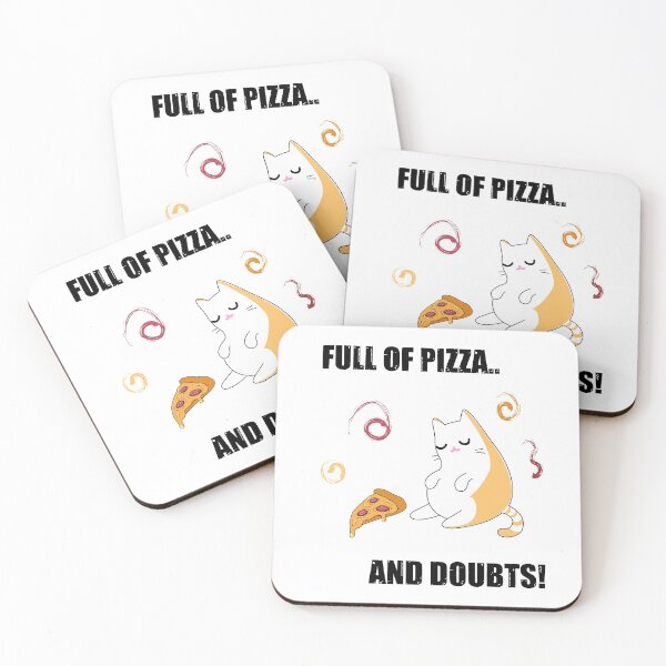 Item preview, Full of pizza and doubts, fat chonky cute cat eating pizza slices a lot  designed and sold by SGS-.