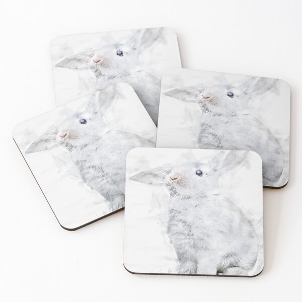 Item preview, Watercolor cute gray bunny designed and sold by ramonag1.