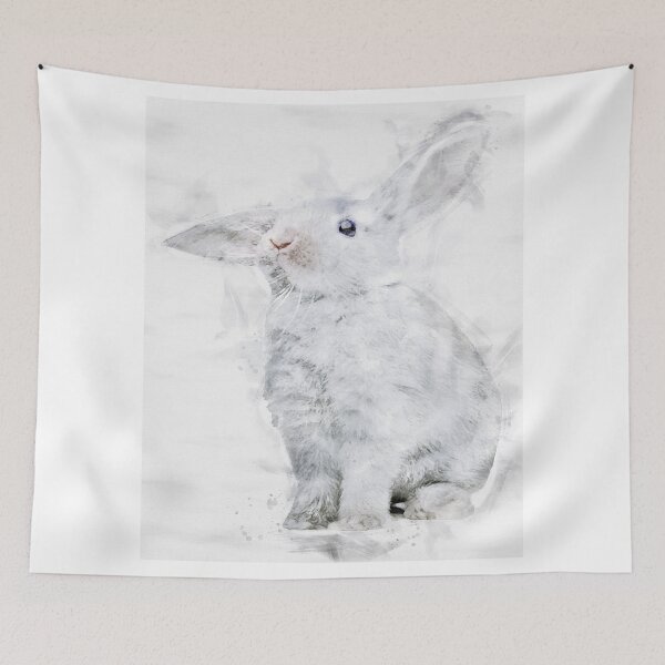 Item preview, Watercolor cute gray bunny designed and sold by ramonag1.