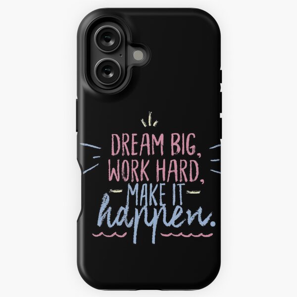 Vista previa del artículo con la obra «Dream Big Work Hard Haz que suceda», diseñado y vendido por Trendytstore.
