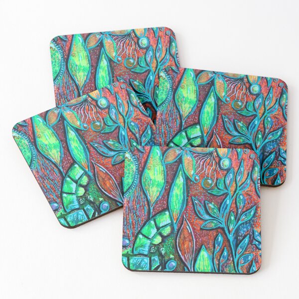 Item preview, Stone wall leaves mixed media designed and sold by sueshorman.