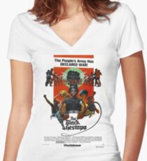 BLACK GESTAPO Women's Fitted V-Neck T-Shirt