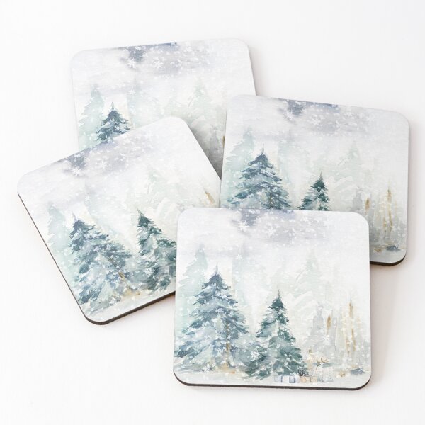Item preview, Watercolor Christmas Forest  designed and sold by junkydotcom.