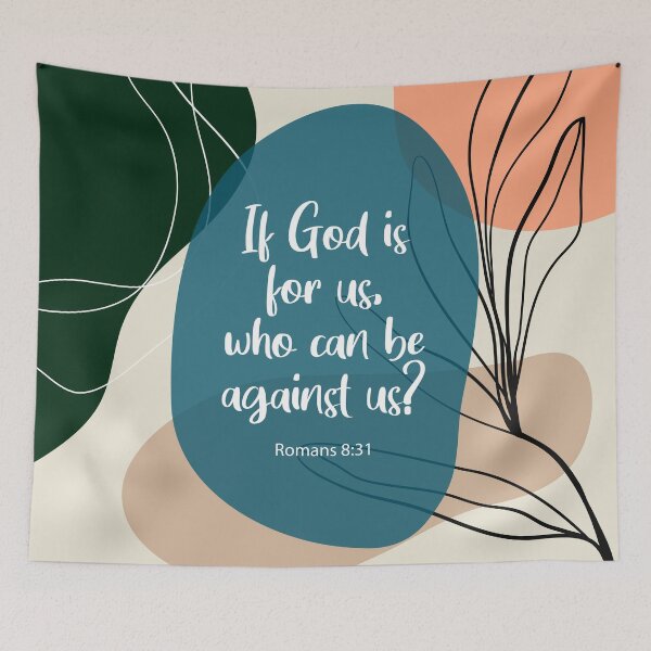 Item preview, If God is for us, who can be against us? Romans 8:31, Bible Quote designed and sold by StudioCitrine.