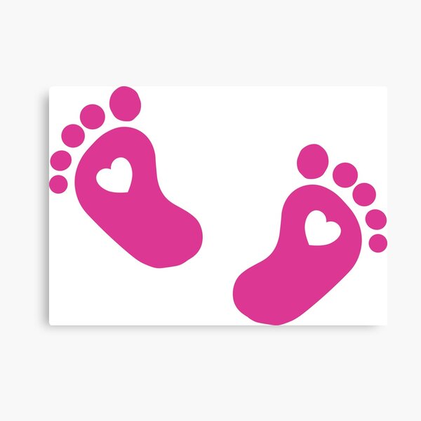 Impression Sur Toile Bebe Pieds Coeur Empreinte Grossesse Ventre Par Onicon Redbubble