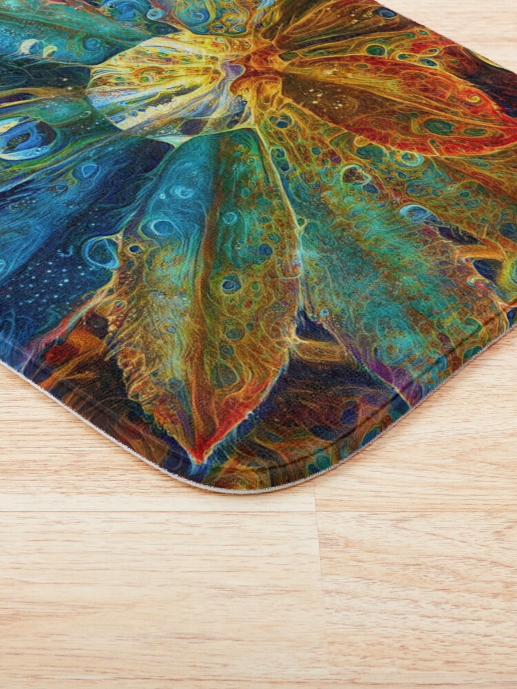 Alternate view of Abstract digital painting of extraterrestrial flowers Bath Mat