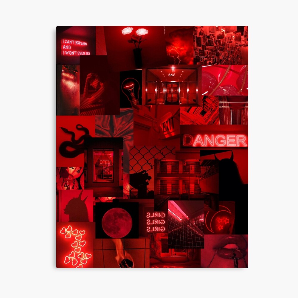 Red Collagewallpaper  Aesthetic iphone wallpaper Iphone wallpaper Poster