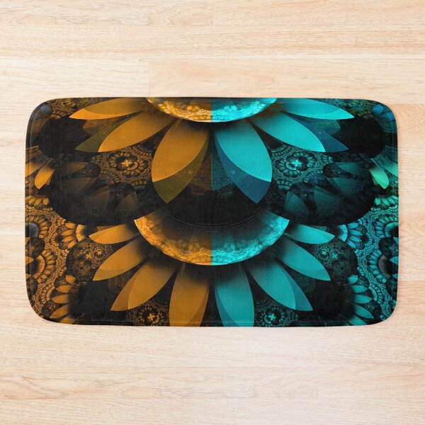 Item preview, Turquoise and Orange Fractal Feather Plumage designed and sold by San Jaya Prime.