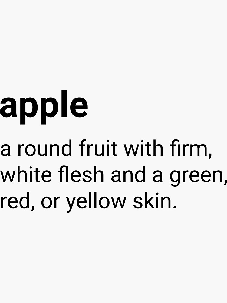 "Apple dictionary definition" Sticker for Sale by gsferreira Redbubble