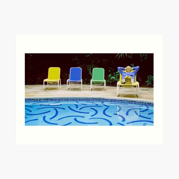 David Hockney Relaxing Vector Art Art Print