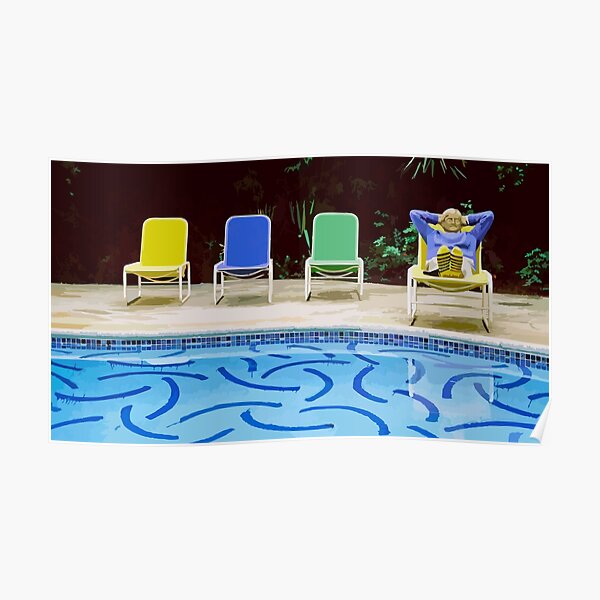 David Hockney Relaxing Vector Art Poster
