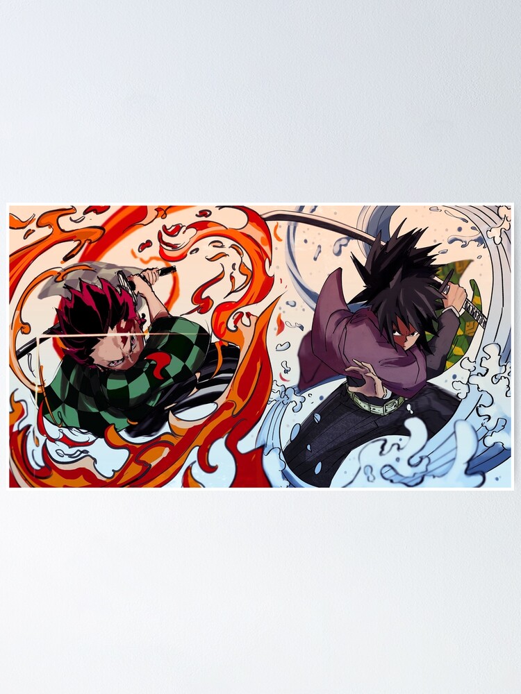 Kamado Tanjiro X Giyuu Tomioka Poster By Seption17 Redbubble