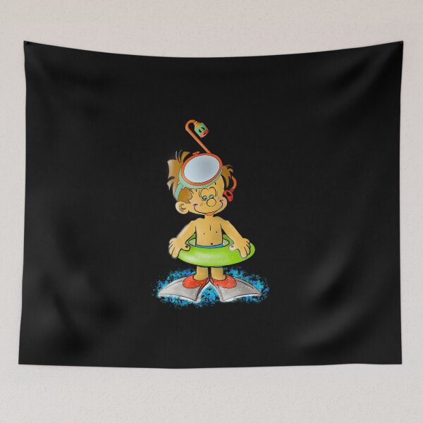 Item preview, Jongen gaat lekker zwemmen en snorkelen designed and sold by Zwembad Vergelijker.