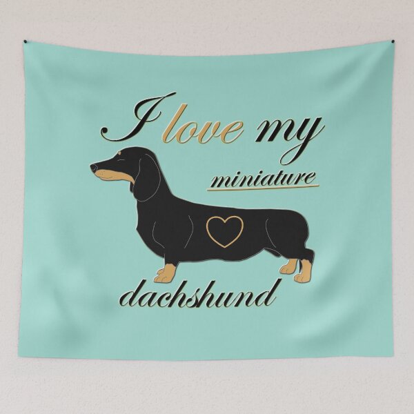Item preview, Copy of I love my miniature dachshund text with the dog and heart designed and sold by CiniArt.