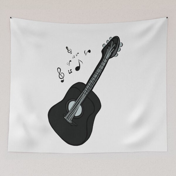 Item preview, Simple black acoustic guitar  designed and sold by Mermaidssparkle.