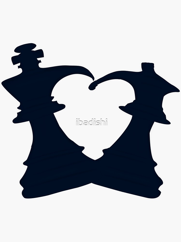 "Black King and Queen Forming a Heart" Sticker by ibadishi Redbubble