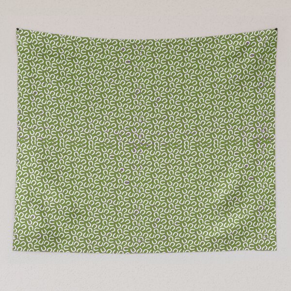 Item preview, White Horseshoes on Olive Drab Green designed and sold by AlteredAtelier.