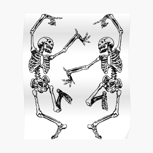 Dance of Death Macabre Skeleton Poster