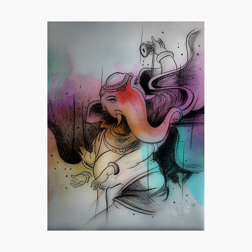 Ganesh ganpati line art premium Royalty Free Vector Image