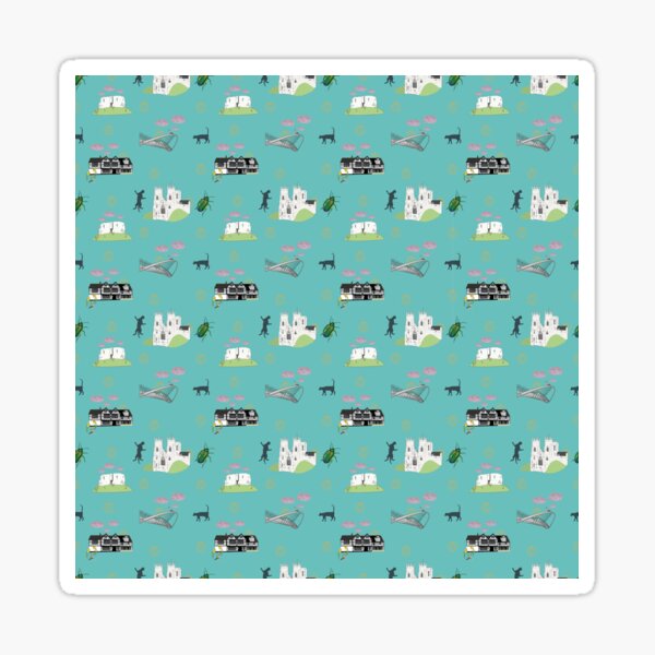 York, a pattern featuring architecture and little details of the city Sticker