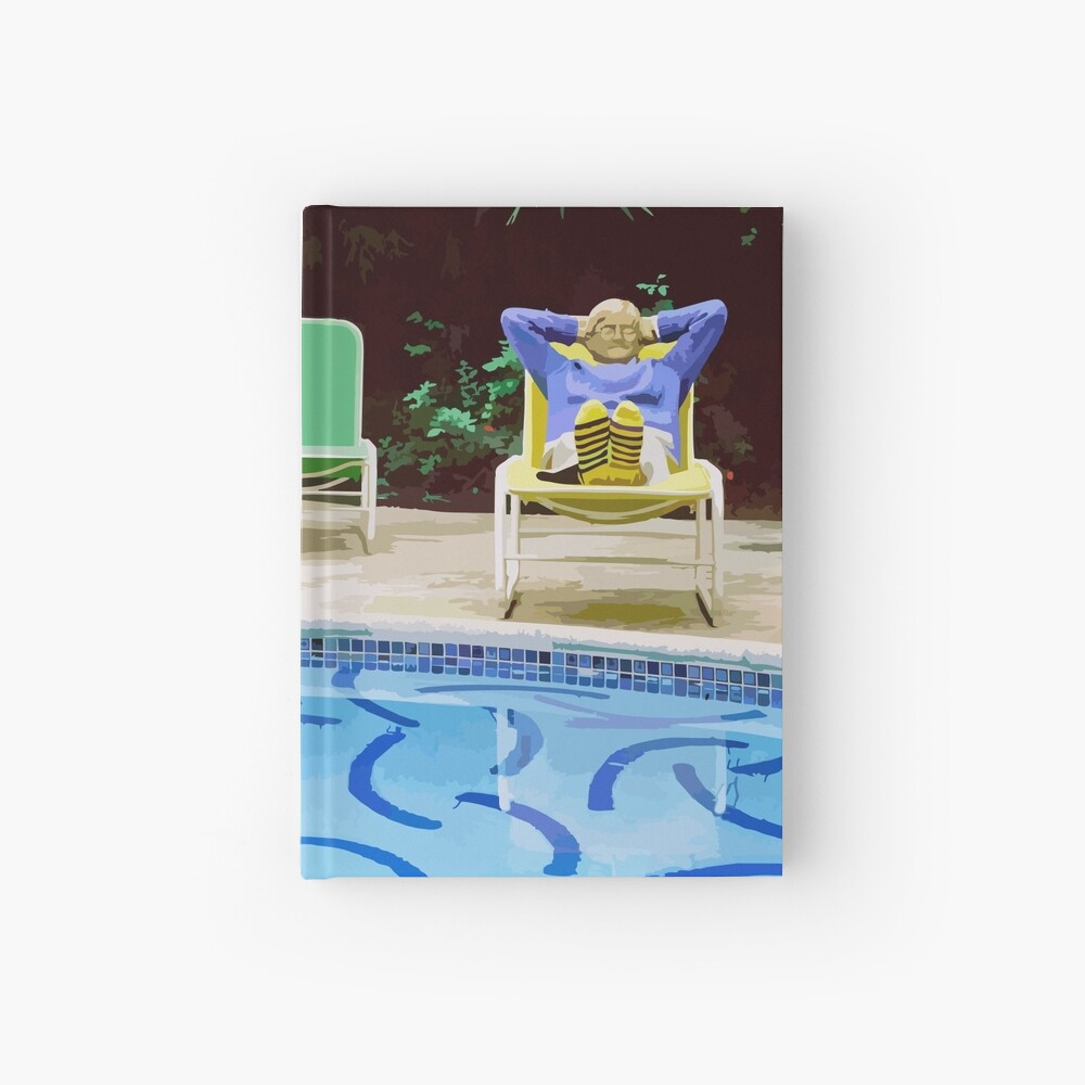 David Hockney Relaxing Vector Art Hardcover Journal