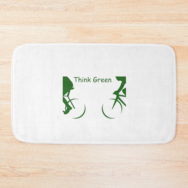 Item preview, Illustration of 2 Cyclists in Green and the Words : "Think Green" designed and sold by ibadishi.