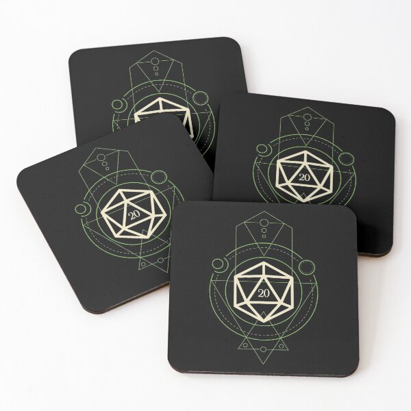 Item preview, Green Geometric Polyhedral D20 Dice Set Minimalist Tabletop RPG designed and sold by pixeptional.