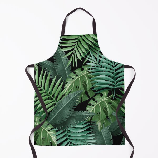 Item preview, Tropical Pattern Palm Tree Monstera Green Leaves Black Background designed and sold by SoccaTamam.