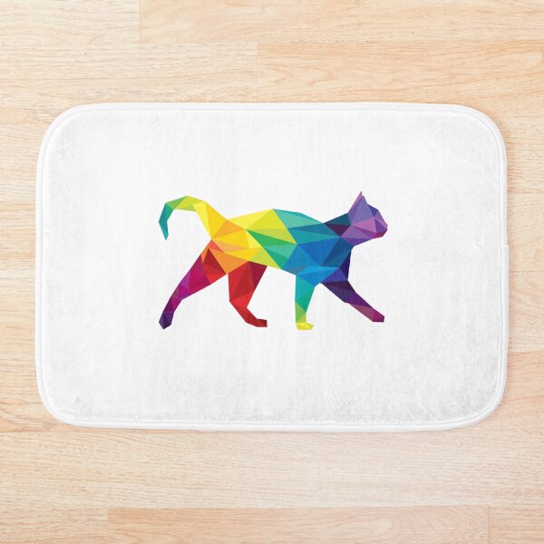 Aperçu de l'œuvre Chat coloré Low Poly créée et vendue par Cat2D.