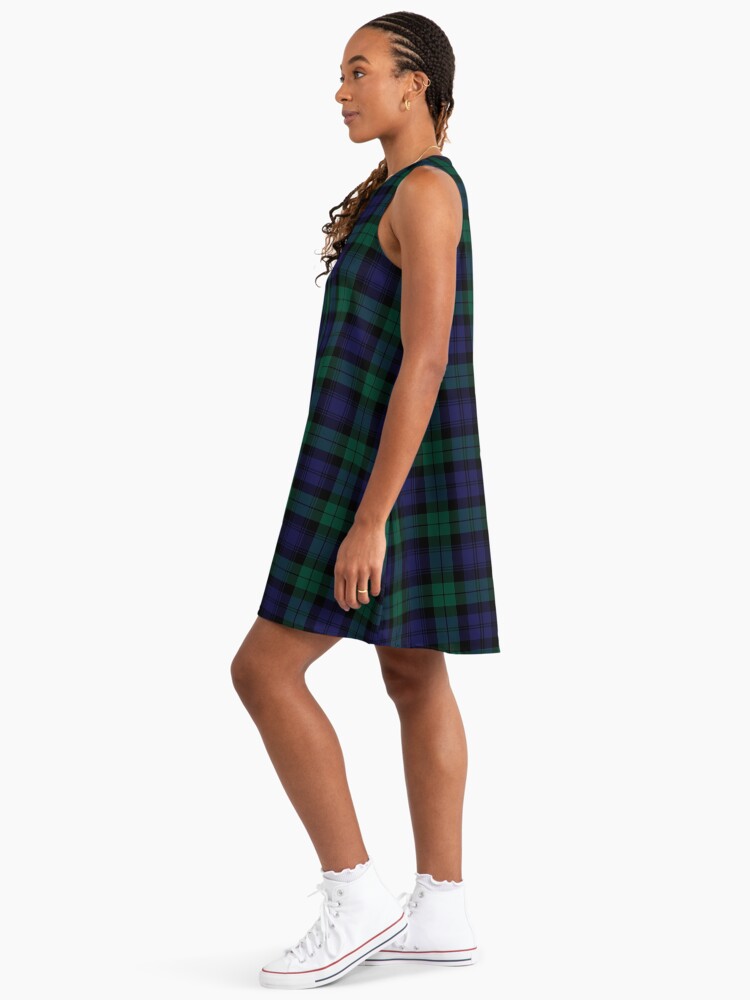 Blackwatch Tartan | Modern | Cute Blue And Green Plaid Tartan A-Line Dress Blackwatch Tartan | Modern | Cute Blue And Green Plaid Tartan A-Line Dress