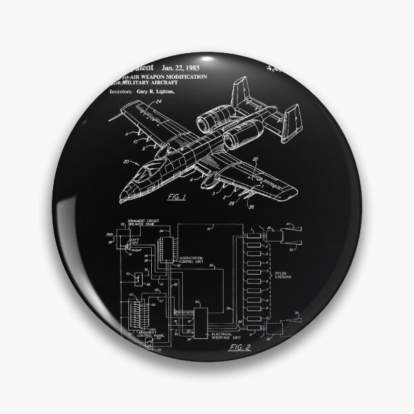 Item preview, Air-to-air weapon modification for military aircraft 1985 patent white designed and sold by InkedArtPrints.