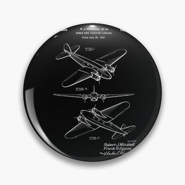 Item preview, Double deck transport airplane 1934 patent white designed and sold by InkedArtPrints.