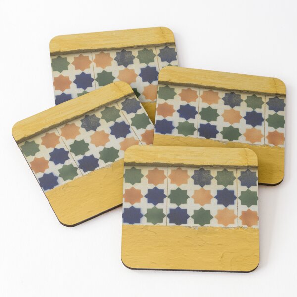 Item preview, Cheerful Eight Pointed Stars - Antique Portuguese Azulejo Tile Trim designed and sold by Georgia Mizuleva.