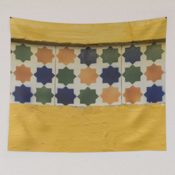 Item preview, Cheerful Eight Pointed Stars - Antique Portuguese Azulejo Tile Trim designed and sold by Georgia Mizuleva.