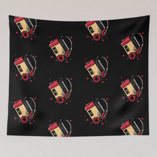 Item preview, Vintage Walkman. Music. Flowers. Cool. designed and sold by shirtdan.