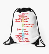 Heroes of Olympus Characters Rainbow Writing Drawstring Bag