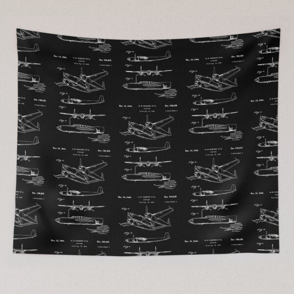 Item preview, Hughes Airplane 1944 patent white designed and sold by InkedArtPrints.