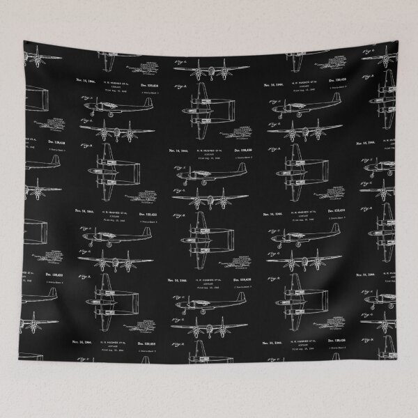 Item preview, Hughes Airplane 1944 patent white designed and sold by InkedArtPrints.