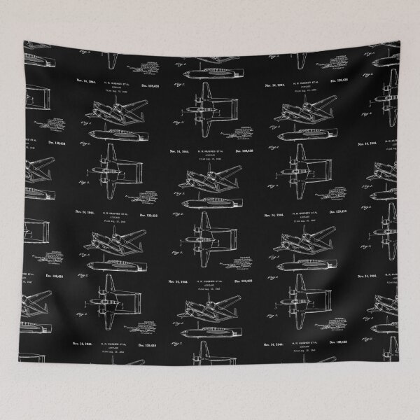 Item preview, Hughes Airplane 1944 patent white designed and sold by InkedArtPrints.
