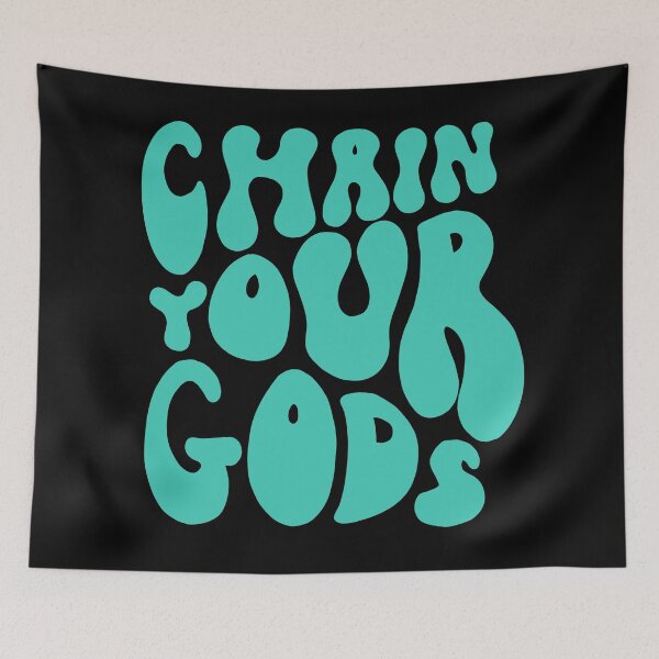 Item preview, Chain Your Gods Turquoise 70s Lettering designed and sold by WPahat.
