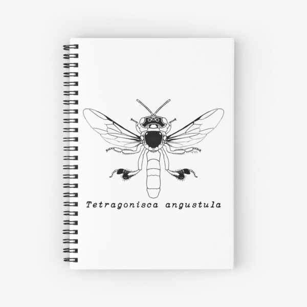 Tetragonisca angustula - Black Design Spiral Notebook