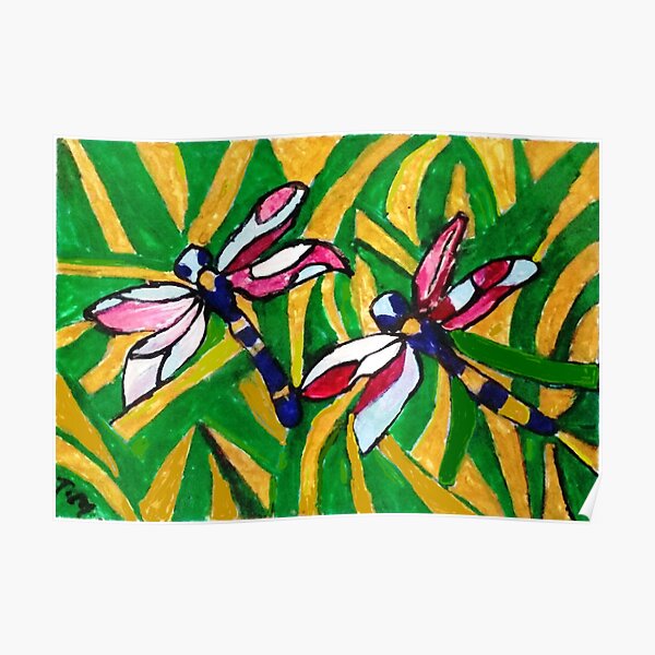Summer Dragonflies Poster