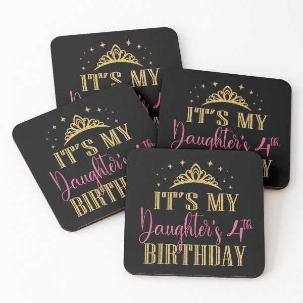 Item preview, It's My Daughter's 4th Birthday Girls Party Family Matching graphic designed and sold by Grabitees.