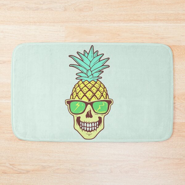 tropical/vacation/ocean/ surfer/ funny surfing tshirt, skeleton-men T-shirt,vintage Halloween Tshirt, Screen Print T-shirt, Graphic Tee, Shirt Sleeve T-shirt, Halloween Costume, Party Shirt Bath Mat