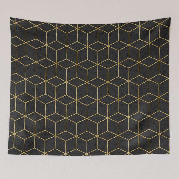 Item preview, dark cubes with gold lines designed and sold by Gaia Marfurt.