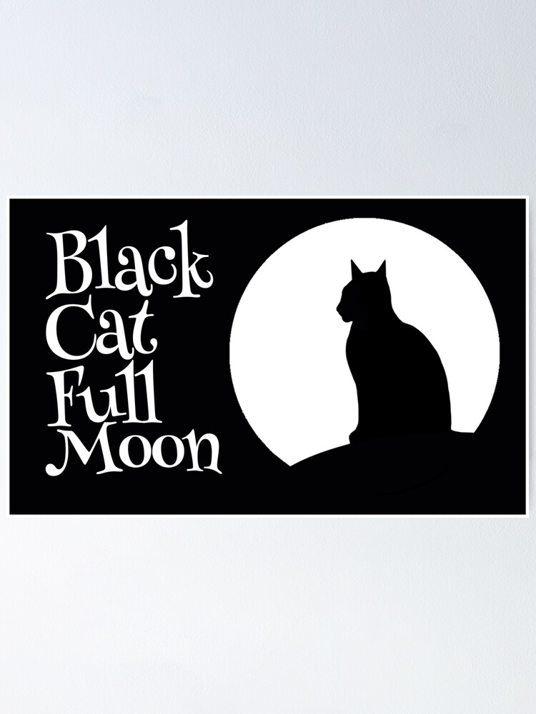"Black Cat Full Moon" Poster by thedvguy Redbubble