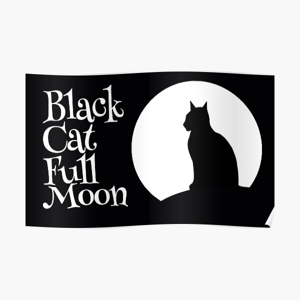 "Black Cat Full Moon" Poster by thedvguy Redbubble