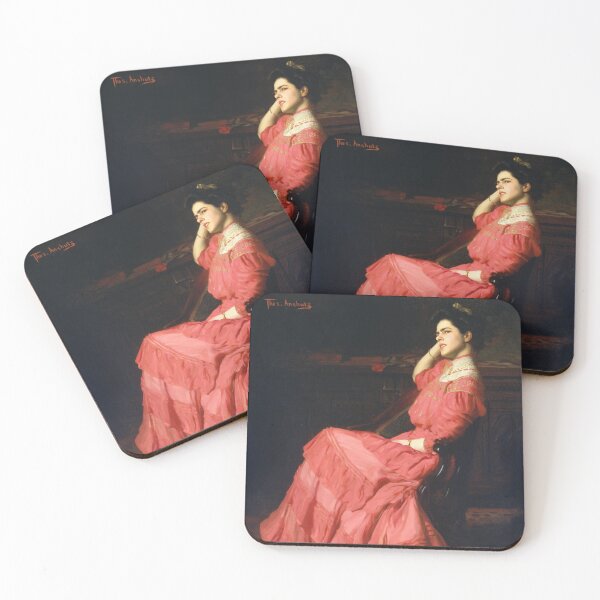 Item preview, A ROSE - Thomas Anshutz - Woman in Pink Dress designed and sold by a-little-ink.